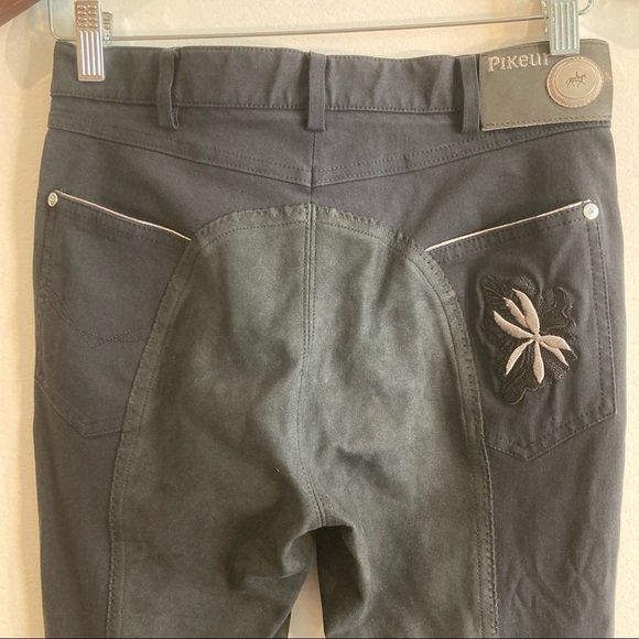 PIKEUR Sz M Rhinestone Logo Full Grip Dress Breeches Embroidered Pocket Pants - Picture 12 of 14